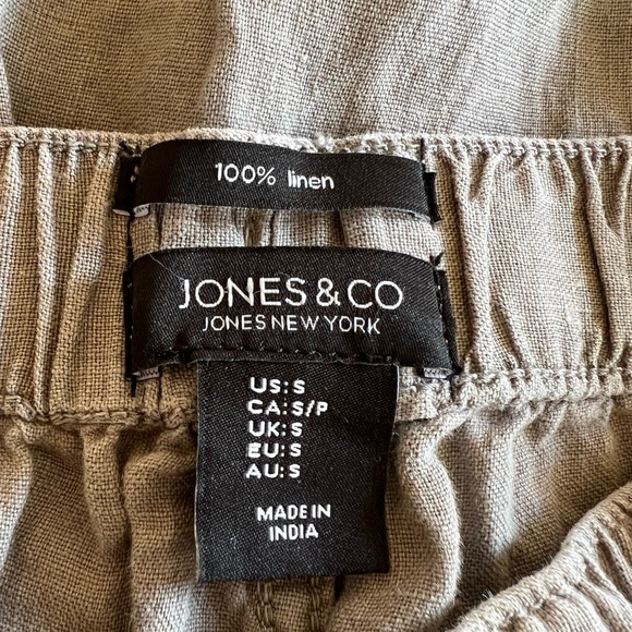 Jones & Co. Jones New York Taupe Linen Pants - Picture 2 of 11